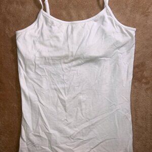 PS Aeropostale Girl‎ 14 White Adjustable Spaghetti Strap Built-in Bra Cami (T)